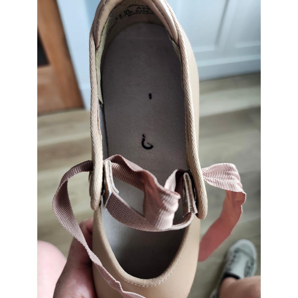 Capezio Mary Jane Tap Shoes Caramel Tan Tele‎ Tone Taps 3800 Kids Size 13M - Picture 9 of 12